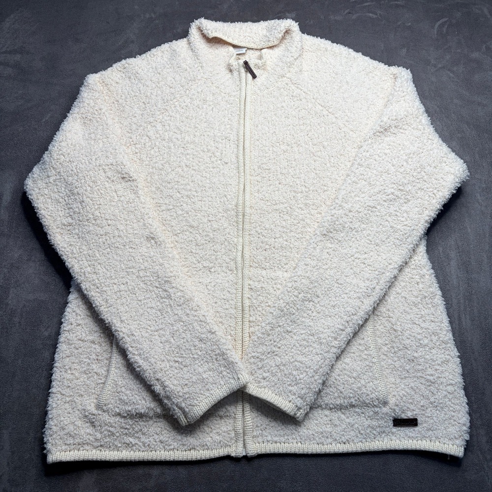 NWT Natural Reflections Sherpa Cabin Full Zip Womens Large Birch Cream Teddy Jkt